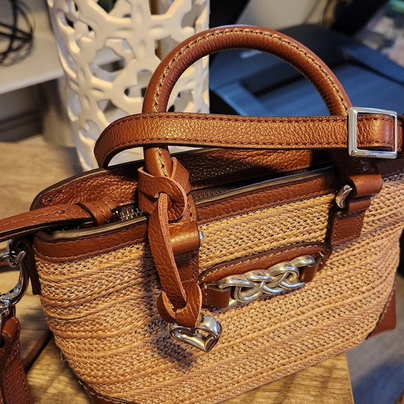 Brighton crossbody MINI bag INTERLOK ALESSA STRAW PURSE NEW - Picture 6 of 8